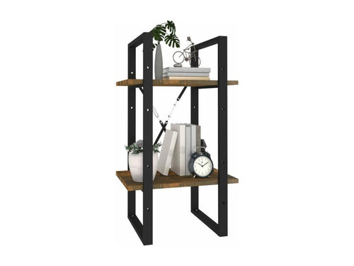 2-Tier Bookcase, Smoked Oak, 40x30x70 cm, Zensovaingénierie BMJP14963