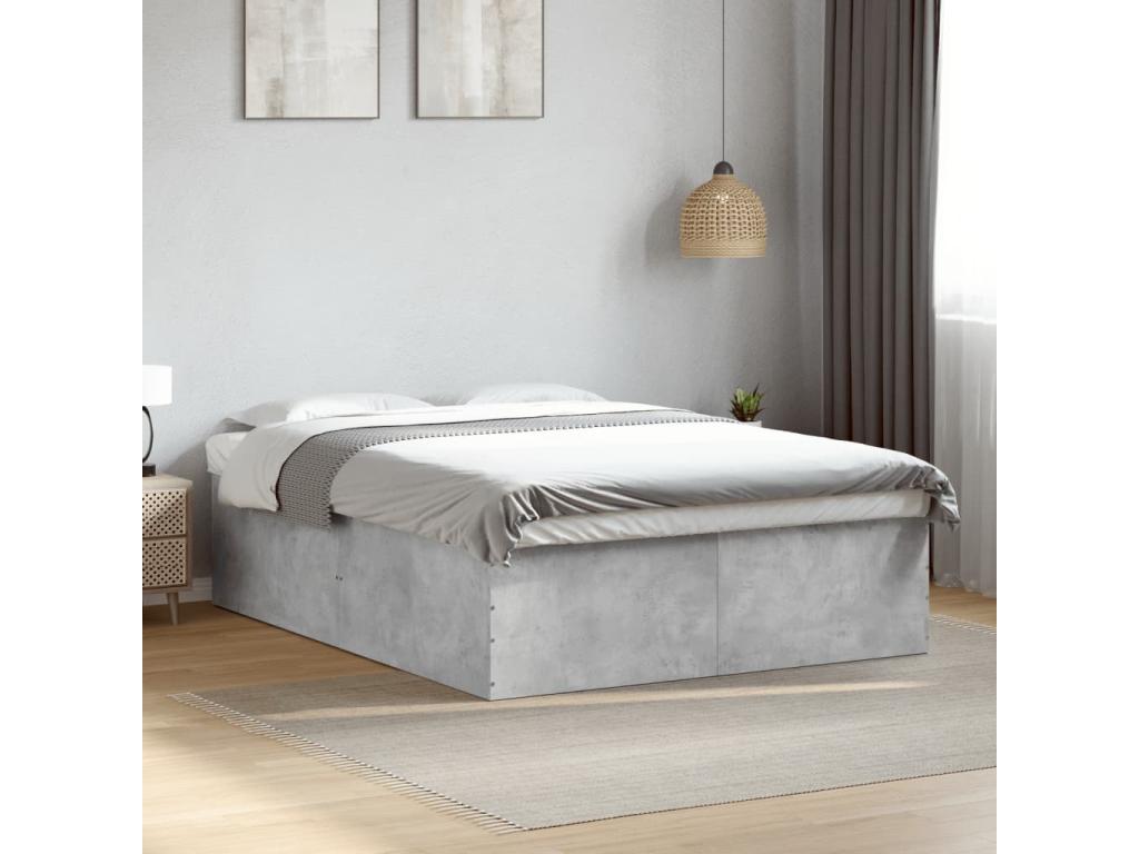 Bed frame without mattress, concrete grey, 150x200 cm, DPYA53108