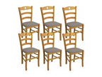 Zensova - Set of 6 Chairs Stained Oak and Seats in Zensova Oak Grey HBXJ53585