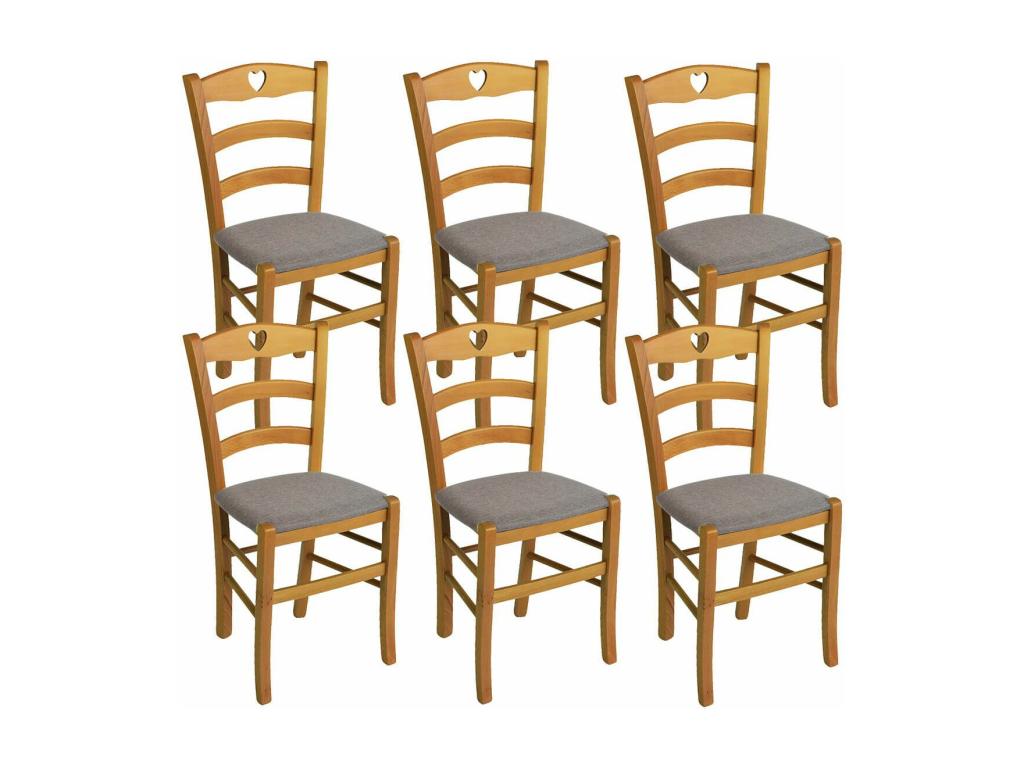 Zensova - Set of 6 Chairs Stained Oak and Seats in Zensova Oak Grey HBXJ53585