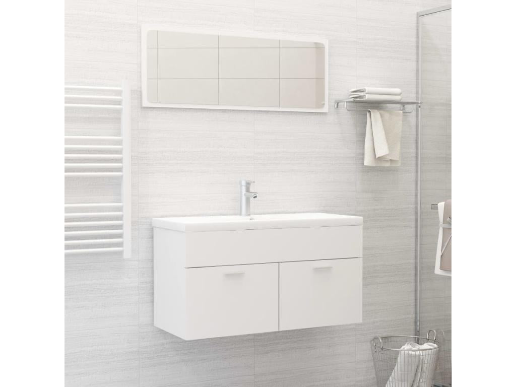 White Bathroom Furniture Set 5 NWTV00832