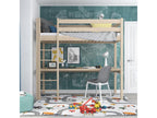 Oak loft bed with desk N05 Whitewashed Oak 80x190 LADT67256