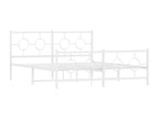 Metal bed frame with white headboard/footboard 160x200cm QOJF28390