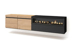TV Stand/Bench 200x45x35cm For TVs up to 80" Electric Fireplace Wall Mounted Oak and Zensova YNLM47311