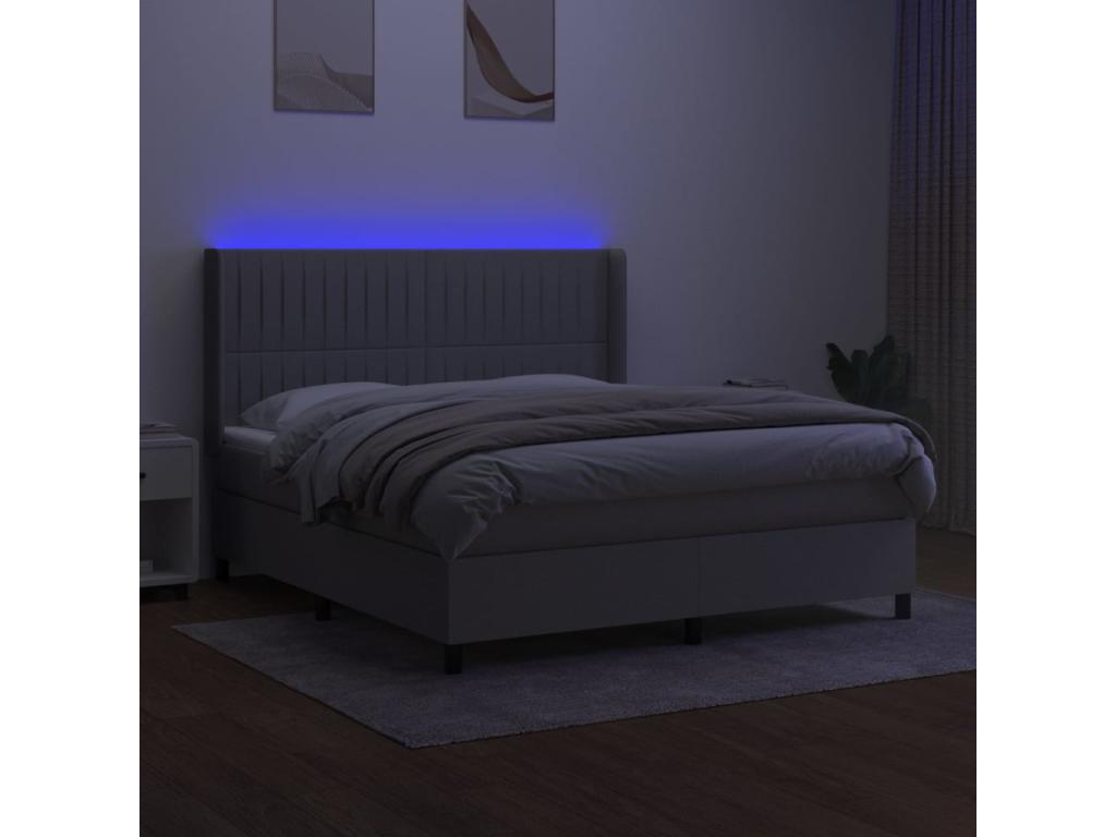 Zensova upholstered mattress and LED light grey 160x200 cm Zensova MFVJ31354