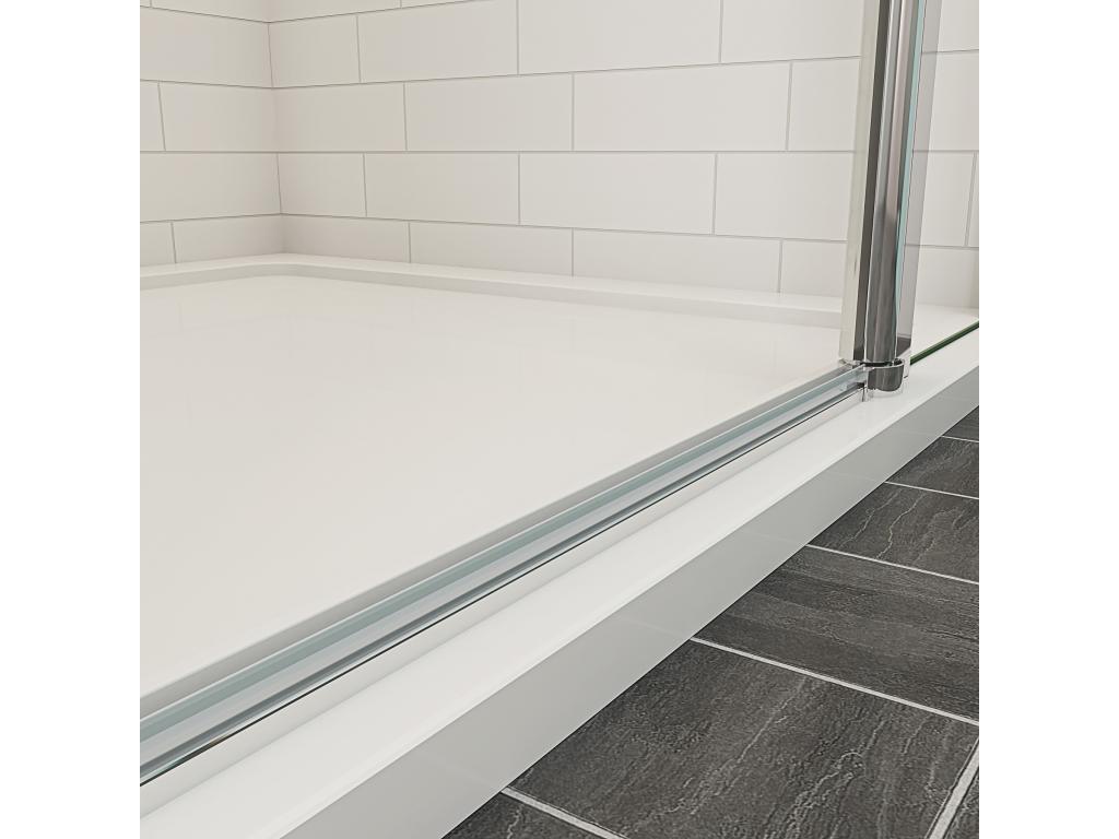 Lumenao shower door 70x197cm with 1 fixed panel in 6mm anti-limescale glass LWFY01358