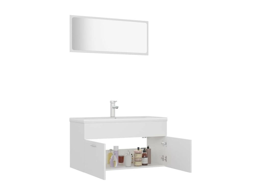 White Bathroom Furniture Set 5 NWTV00832