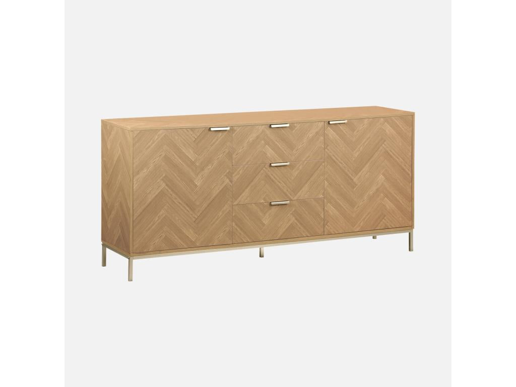 Zensova storage sideboard - two doors - two shelves - three drawers - low sideboard - W160 x D40 x H75cm TJLW93515