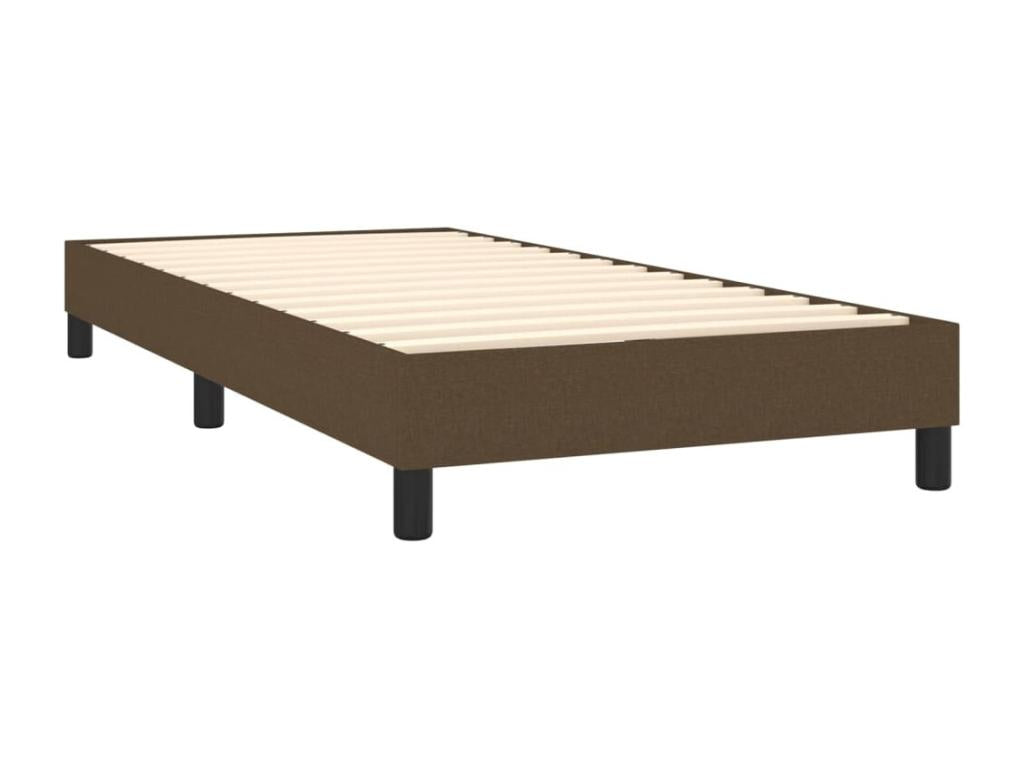 Upholstered bed base with mattress, dark brown, 100x200 cm, FXTP69883