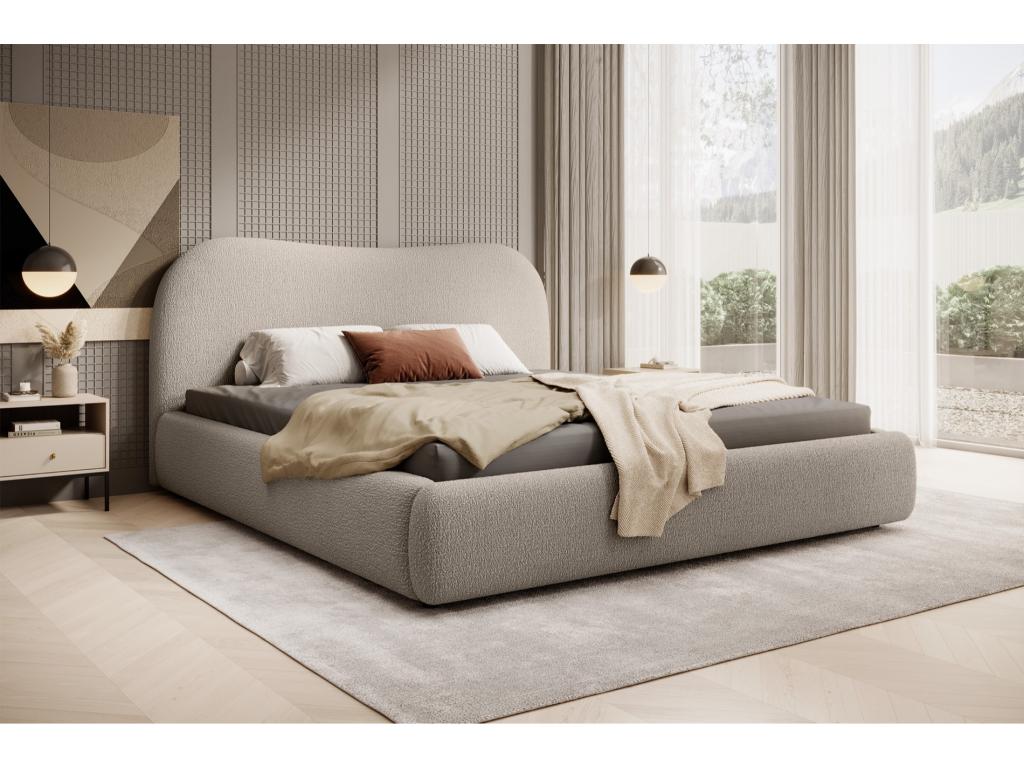 Storage bed with headboard - 160x200 cm - in dark beige Zensova - Zensova ROSF34857