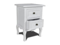 Bedside table with 2 drawers, MDF, White YLHQ18537