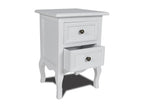Bedside table with 2 drawers, MDF, White YLHQ18537