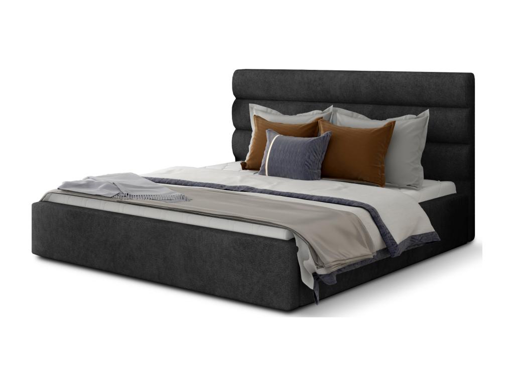 Lumenao Anthracite Fabric Designer Bed with Storage - 4 Sizes - 180x200 RIMK10631