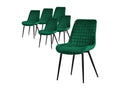 Set of 6 upholstered dining/kitchen chairs in dark green velvet QSDQ84791