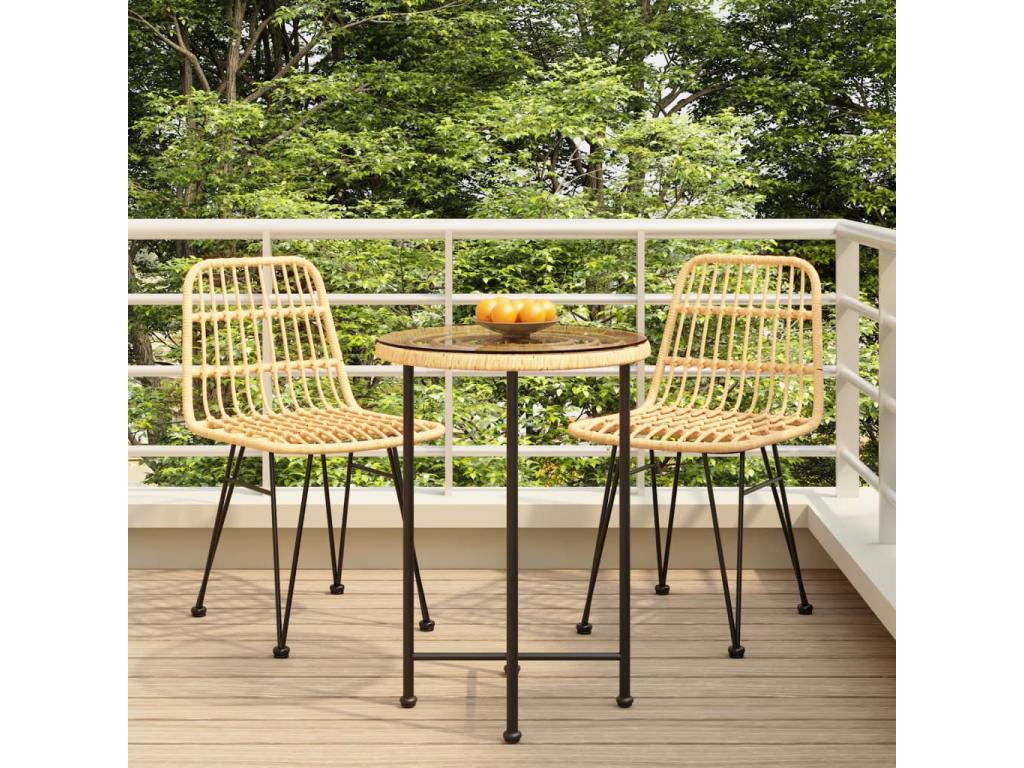 3-Piece Garden Dining Set, Wicker Resin MTDI92560