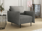 Armchair 225 Grey 85x90x98cm Upholstery Metal Legs GVRV69156