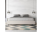 Upholstered bed without a slatted base, 180x210 cm, white faux leather, Lumenao HOVZ06893