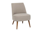 Armchair in Wood and Beige Linen Fabric WYRN09095