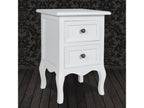 Bedside table with 2 drawers, MDF, White YLHQ18537