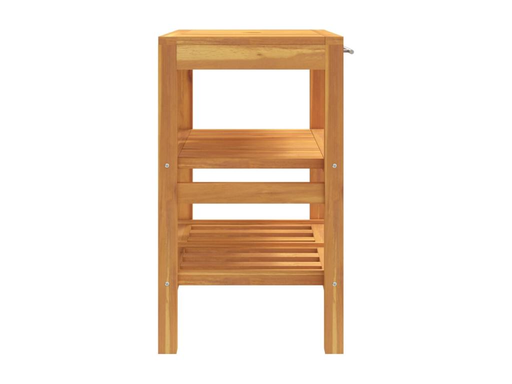 Bathroom cabinet with 2 shelves, 74x45x75cm, solid wood, POJA13234