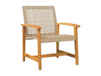 Elariva QQNC11887 Garden Chairs, Set of 2, Beige Wicker Resin