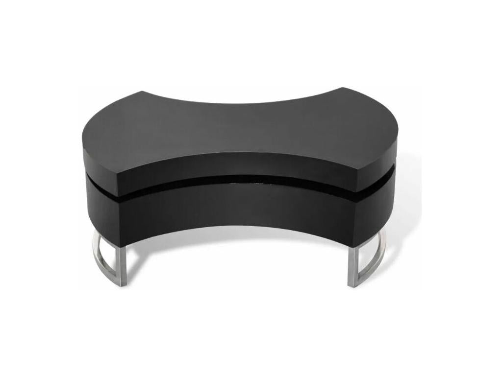 Zensova modular coffee table in glossy wood and chrome metal (JQZV15319)