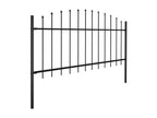 Garden fence with spear-shaped top, steel, 0.5-0.75 x 3.4 m, Zensova ZEAS71428