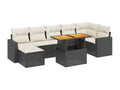 8-piece garden furniture set with cushions, Zensova woven resin AWME64978