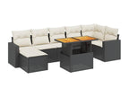 8-piece garden furniture set with cushions, Zensova woven resin AWME64978