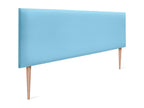 Zensova Smooth Faux Leather Headboard 160x105cm with Legs for 150/160cm Beds - Sky Blue QNTG15920