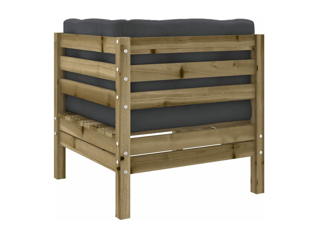 6-piece garden furniture set with cushions, impregnated pine wood PUTQ64944