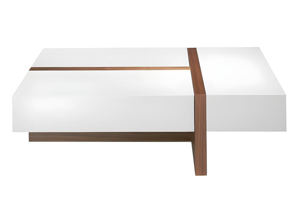 Zensova QCFU39339 White and Walnut Coffee Table 2060