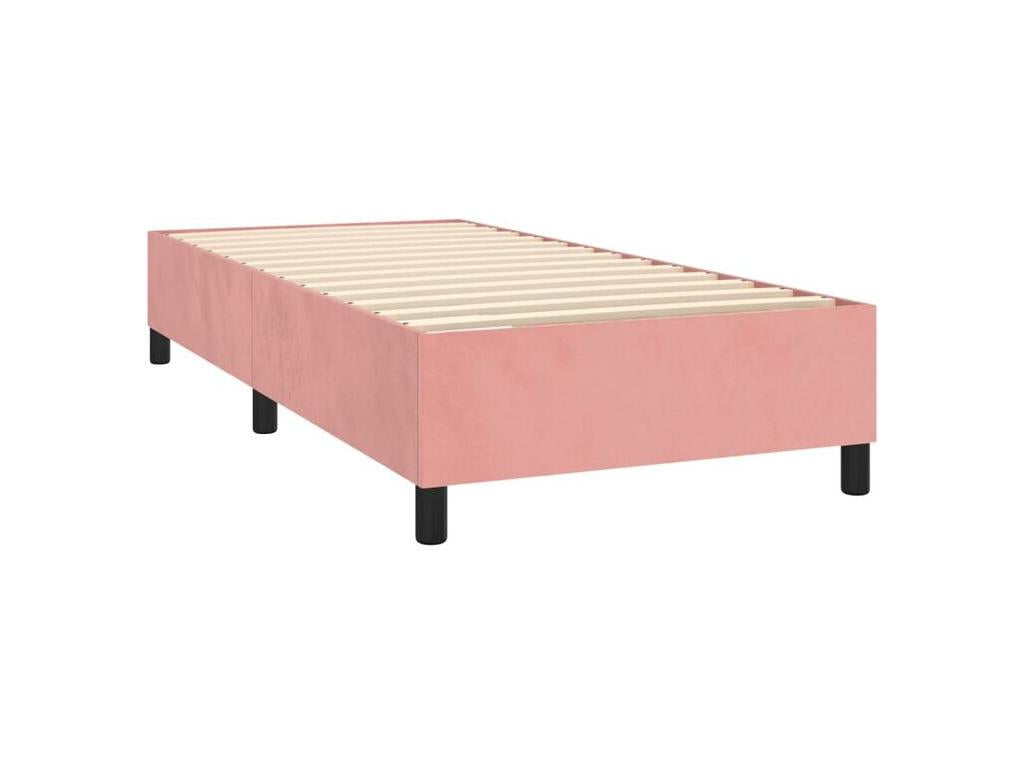 Bed base with mattress, Pink 100x200 Velvet GJAZ29515