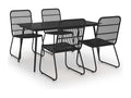 5-piece outdoor dining set in woven resin and glass TPDI84324