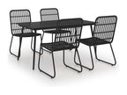 5-piece outdoor dining set in woven resin and glass TPDI84324