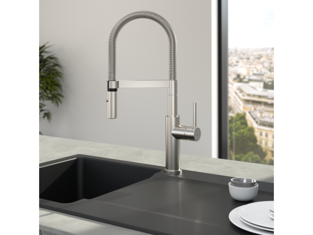 ET BOCH Expert 2.0 Solid Steel Kitchen Faucet for Cleaning QNMO93589