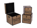 Set of 3 Retro Decorative Wooden Storage Trunks Zensova XSBH30514