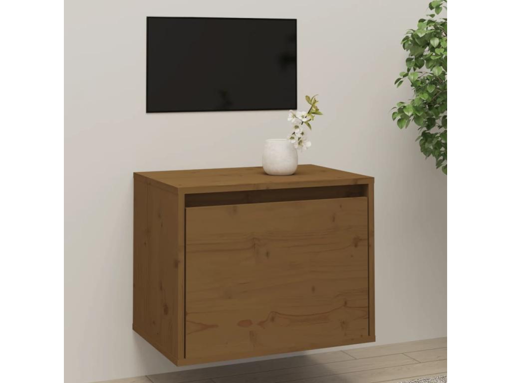 Wall cabinet, honey brown, 45x30x35 cm, solid pine wood, XTGB87824