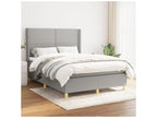 Bed base with mattress, light grey, 140x200 cm, fabric ECMI43114