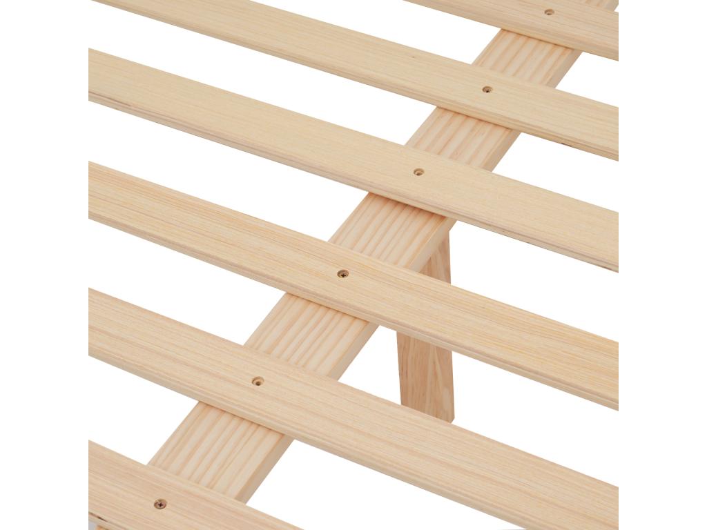 Single bed 140x200cm with wooden frame - White WSSB84145