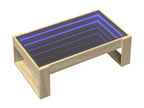 Coffee table with infinity LED, oak finish, 90x53x30 cm, EBRA43425
