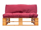 Pallet garden sofa with red cushions, pine color ZMZH47188
