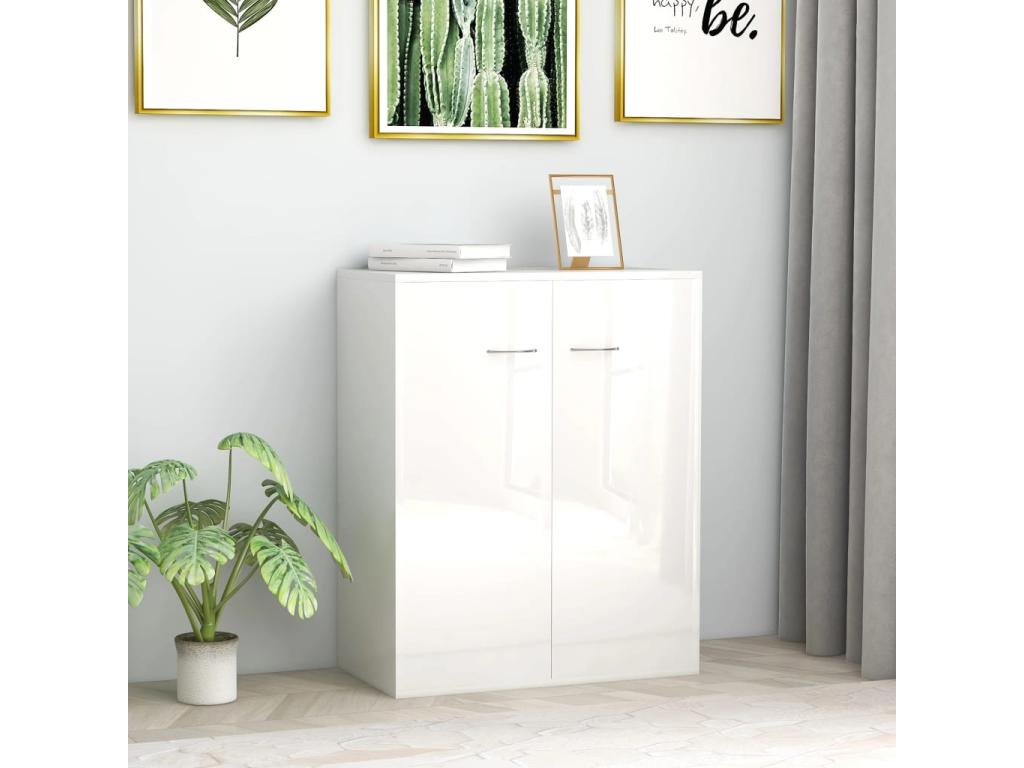 Glossy White Buffet 60x30x75 cm Chipboard MKLK68171