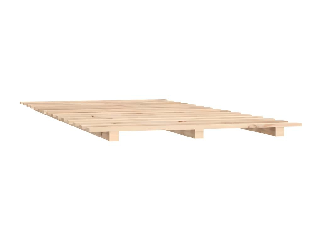 Bed frame without mattress 140x200 cm solid pine wood KIAF60714