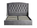 Zensova velvet diamond-patterned upholstered storage bed - Grey - 160x200 CLKB12716