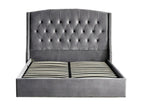 Zensova velvet diamond-patterned upholstered storage bed - Grey - 160x200 CLKB12716