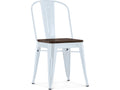 Dining chair - Industrial design - Wood and steel - Blue grey PPVT34913