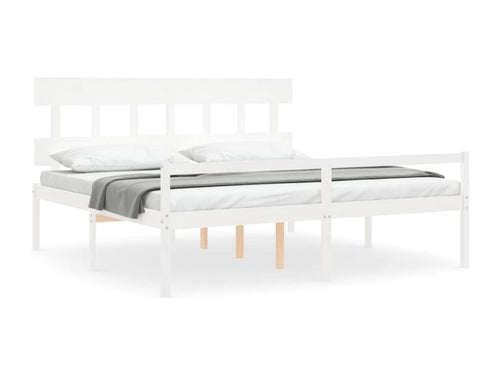 Bed frame with white headboard, Super solid wood ZXDQ05587