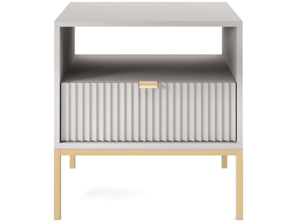 Bedside table - 54 cm - grey with gold legs - Elariva YZCN80518