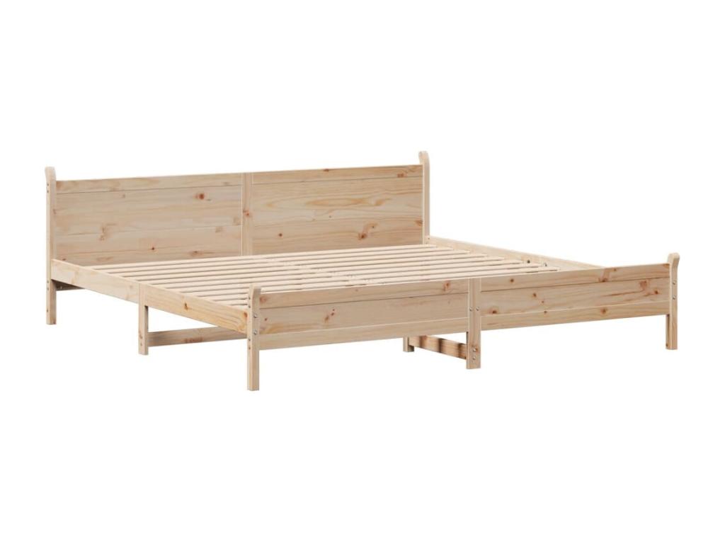 Bed frame without mattress 200x200 cm solid pine wood QIZY22975